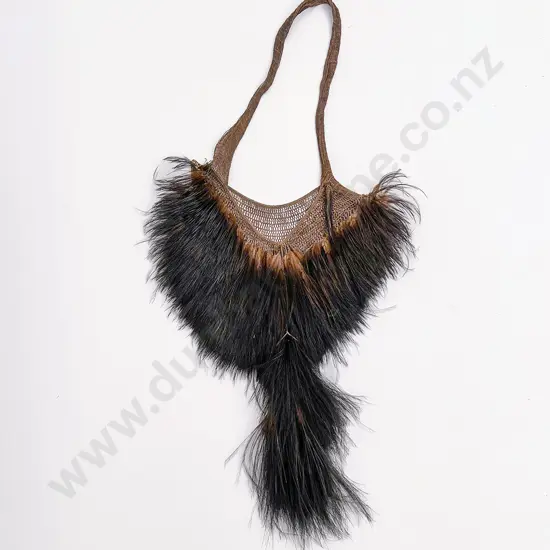 A Cassowary Feather Bilum Bag From Papua New Guinea