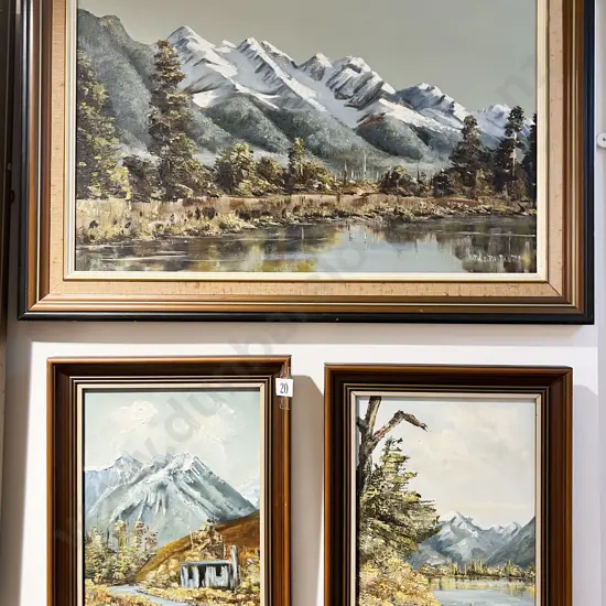 Three Oil Mountainscapes by Phillipa Phillips