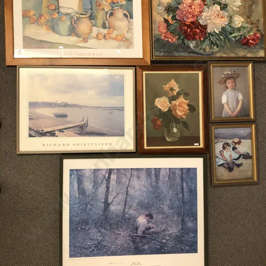 Seven Assorted Framed Prints and Originals