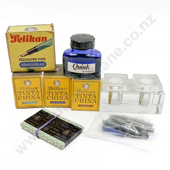 Quantity of Assorted Inks and Inkwells Etc.