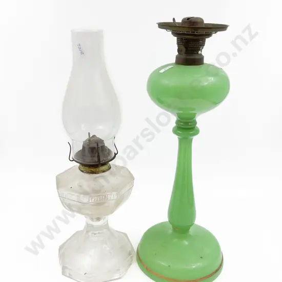 Two Glass Kerosene Lamps