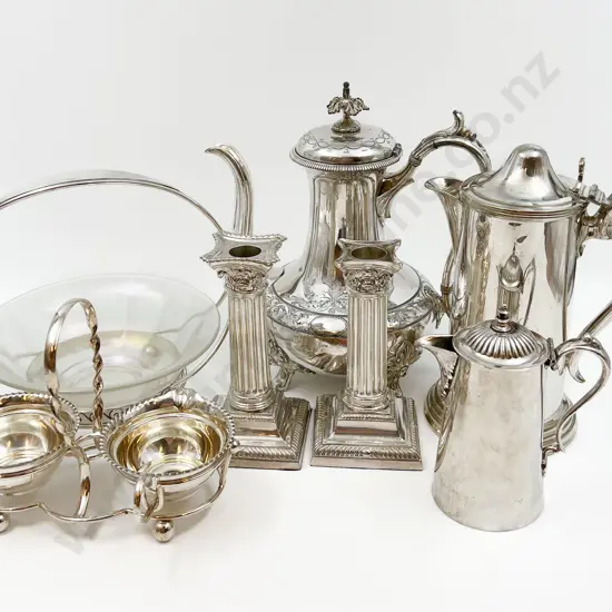 Small Quantity of Assorted S/P Etc. Incl. Candlesticks