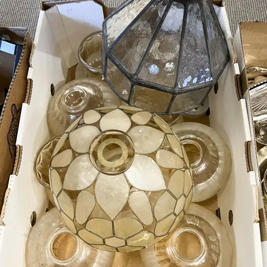 Quantity of Assorted Glass Lightshades