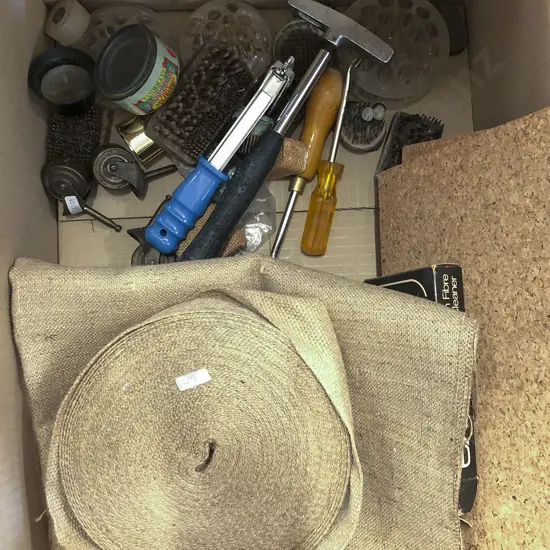 Quantity of Assorted Vintage Including Burlap Rope and Various Material