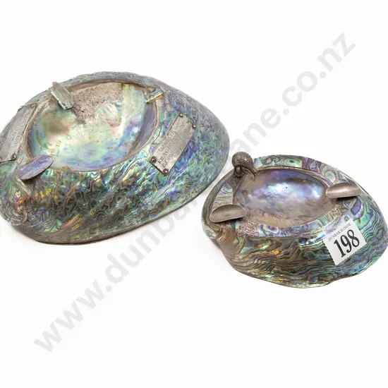 Two Paua Ashtrays with S/S Mounts