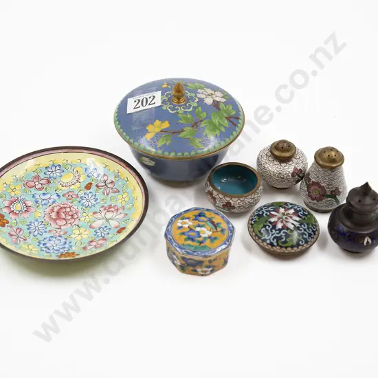 Small Quantity of Assorted Cloisonné Including Salt and Pepper