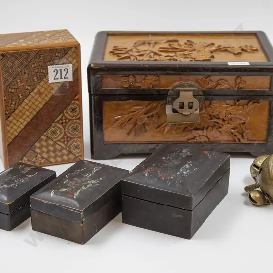 Japanese Puzzle Box Together with Jewelry Box