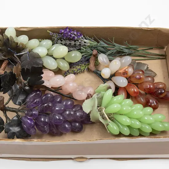 Quantity of Assorted Hardstone Grape Ornaments