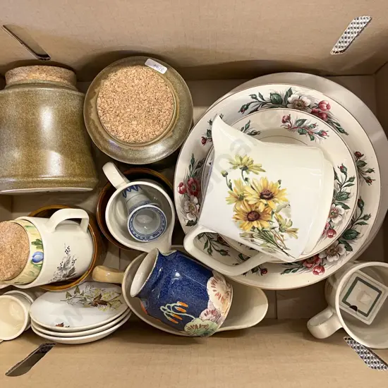 Box of Assorted China and Stoneware