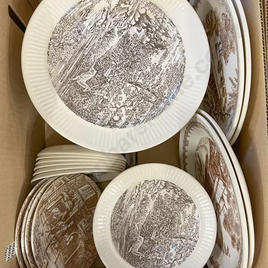 Box of Assorted Ironstone Dinnerware