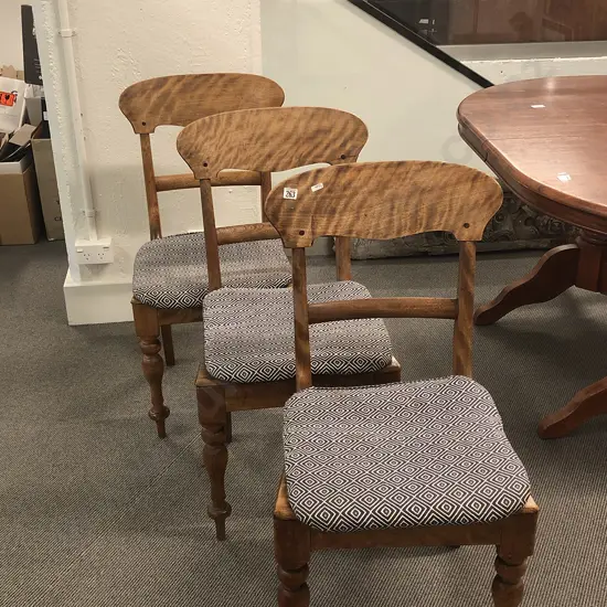 Three Satin-Birch Dinning Chairs