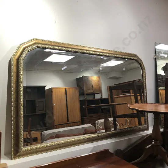Large Gilt Framed Over Mantle Mirror