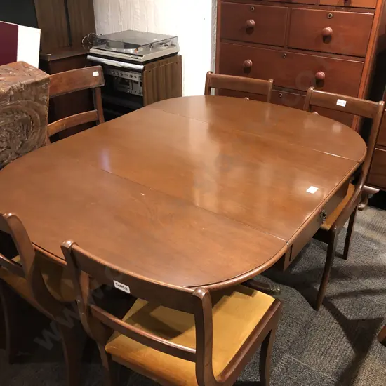 Mahogany Dropleaf Dining Table with Four Dining Chairs