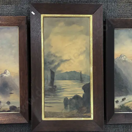 Three Oak Framed Vintage Prints