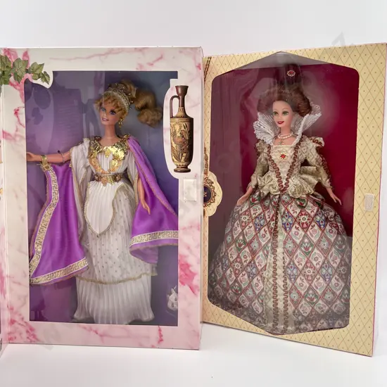 1995 Barbie the Great Eras Collection Grecian Goddess and Elizabethan Queen