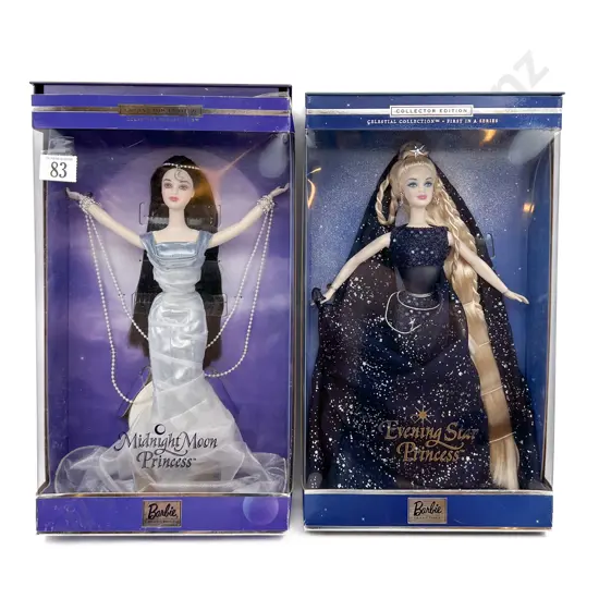 2000 Barbie Collectibles Midnight Moon Princess and Evening Star Princess