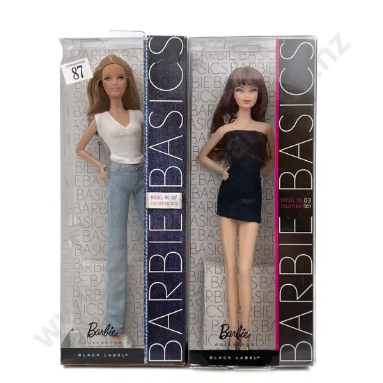 2010 Barbie Basics Black Label Model No. 7 and No. 3