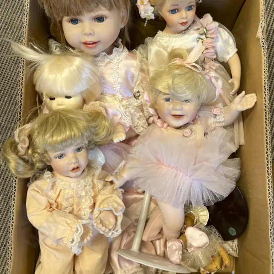 Five New Bisque Dolls