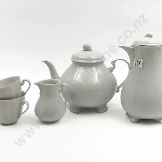 White Glazed German Part Tea Set