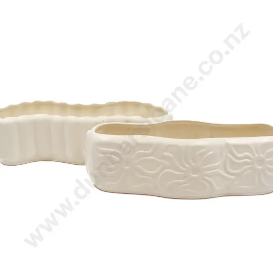 Two Crown Lynn Flower Troughs