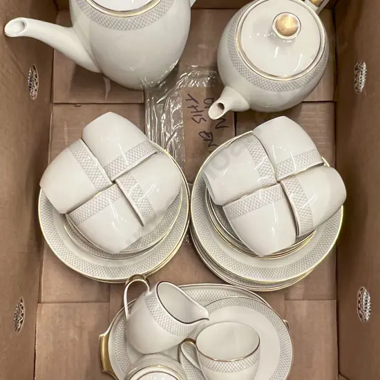 Box of Fancy China Coffee Set