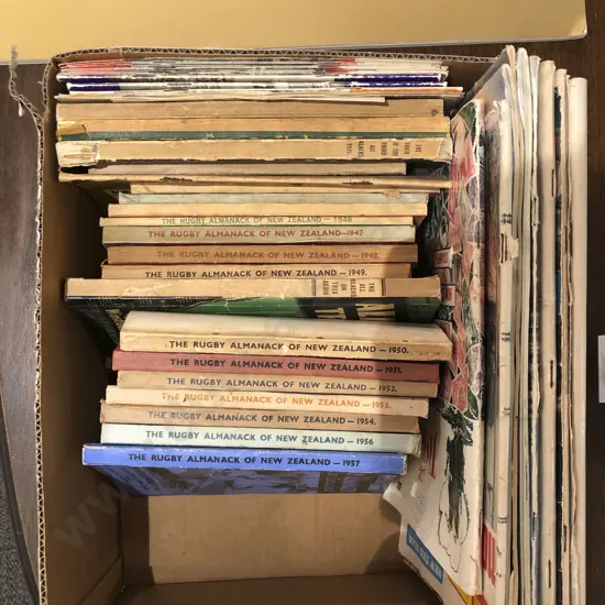 Quantity of Assorted Incl. Various Volumes of The Rugby Almanac of New Zealand Etc.