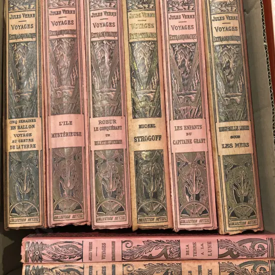 Box of Assorted Jules Verne Volumes