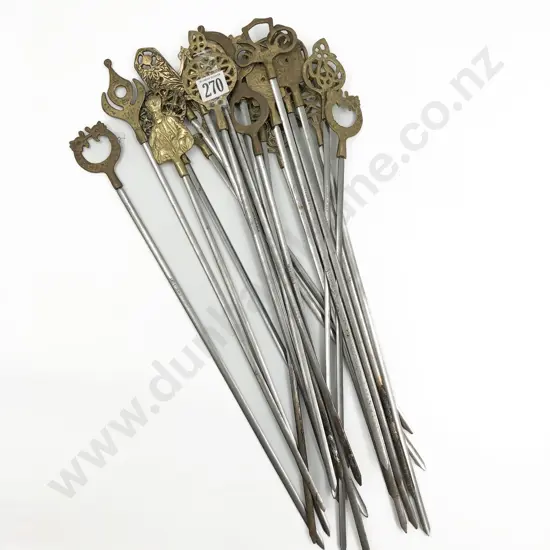 Quantity of Assorted Vintage Brass Topped Skewers