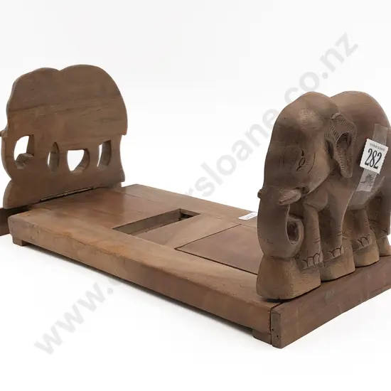 Carved Folding Elephant Bookends