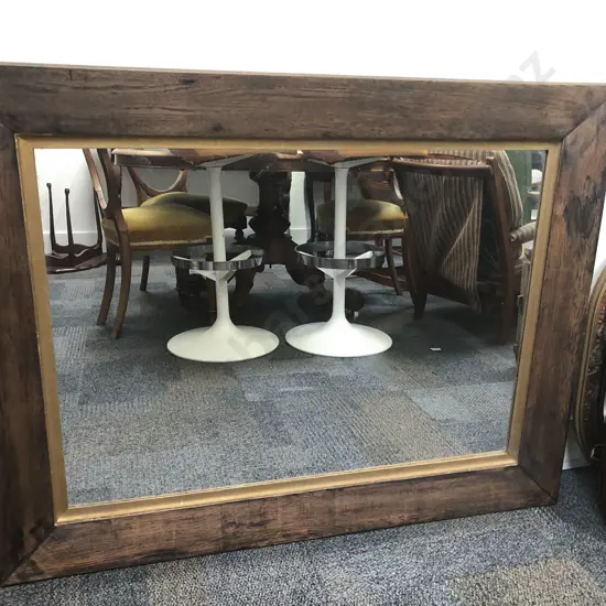 Large Oak Framed Wall Mirror