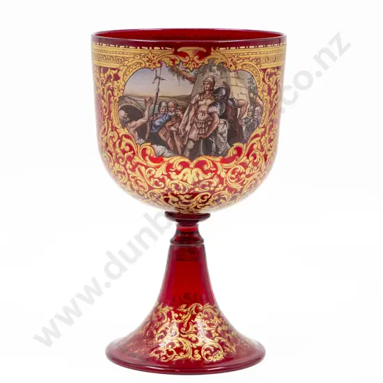 Large Venetian Ruby Glass Goblet