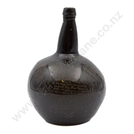 Early C19th Onion Shaped Glass Bottle