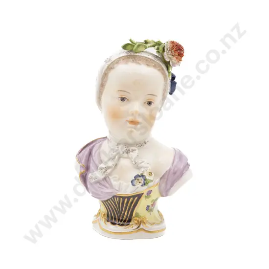 Meissen Porcelain Bust of Young Girl