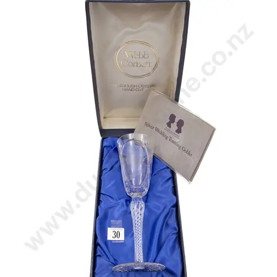 Boxed Webb-Corbett 1972 Royal Silver Wedding Toasting Goblet