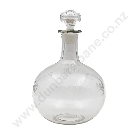 Clear Glass Onion Shaped Decanter and Stopper