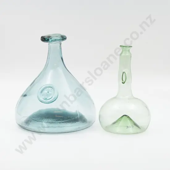 Two Coloured Glass Decanters