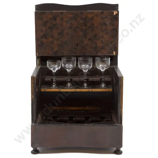 Victorian Parquetry and Ebonized Decanter Box