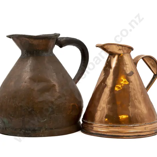 Two Large Victorian Copper Measures