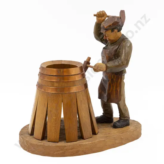 German Wood Carving of Barrel Maker