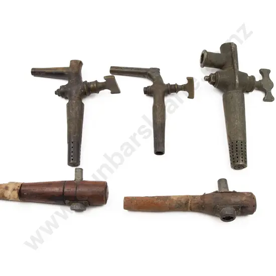 Five Wooden and Brass Spigot Taps