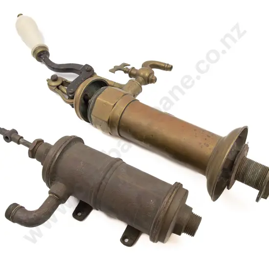 Two Vintage Brass Beer Pumps