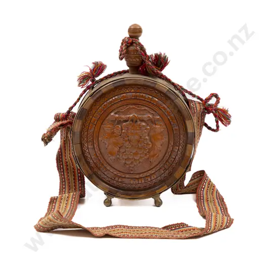 Yugoslavian Carved Wooden Field Flask