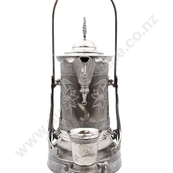 Large Victorian S/P Jug on Stand and Beaker