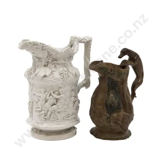 Charles Meigh Moulded Bacchus Jug and Other Sporting Jug