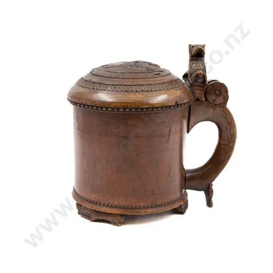 17th or 18th Century Norwegian Fruitwood Tankard