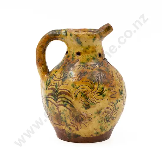 C19th Pottery Puzzle Jug