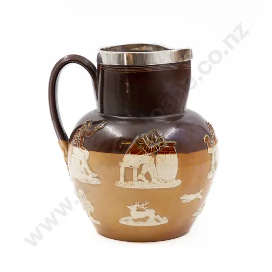 Large Royal Doulton S/S Rimmed Stoneware Cider Jug