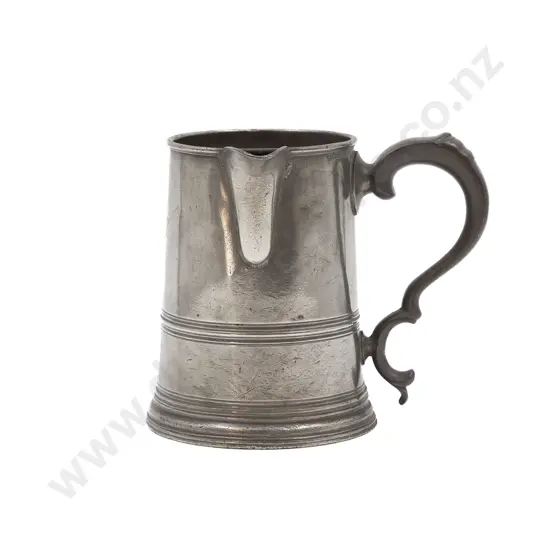 C19th Pewter Tankard with Side Spout