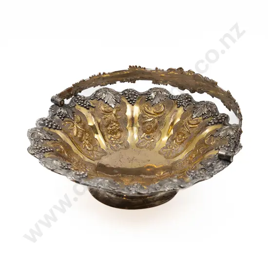 Victorian Sheffield Plate Grape and Vine Decorated Fruit Basket