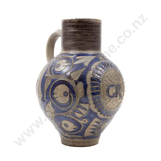 Large C18th Westerwald (Germany) Salt Glazed Jug
